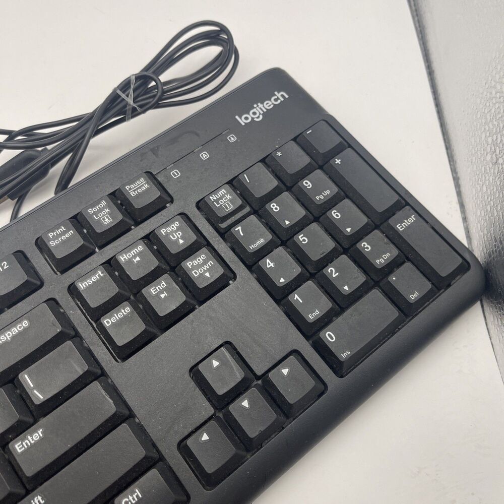 Logitech K120 USB Wired Keyboard Full Size Plug and Play Tested